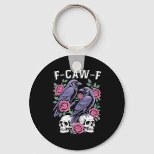 Porte-clés Corbeau F-Caw-F Oiseau Drôle Lune Gothique Humour
