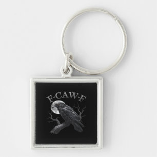 Porte-clés Corbeau F-Caw-F Oiseau Drôle Lune Gothique Humour