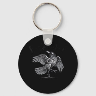Porte-clés Corbeau, F-Caw-F Oiseau Drôle Lune Gothique Humour