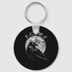Porte-clés Corbeau F-Caw-F Oiseau Drôle Lune Gothique Humour