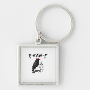 Porte-clés Corbeau gothique F-Caw-F Oiseau Drôle Halloween Co