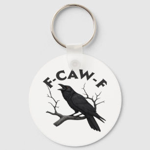 Porte-clés Corbeau gothique humour F-Caw-F essentiel créatif