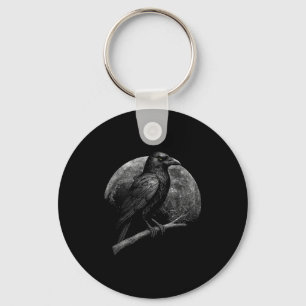 Porte-clés Corbeau Mystique Lune Folklore Sombre Sorcellerie
