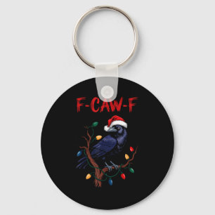 Porte-clés Corbeau noir, F-caw-f Mème Oiseau noir avec chapea
