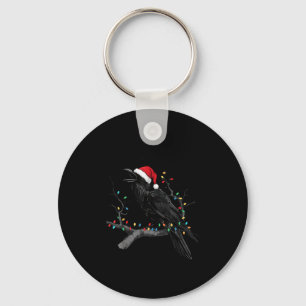 Porte-clés Corbeau noir, F-caw-f Noël drôle de corbeau Santa