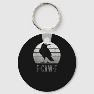 Porte-clés Corbeau oiseau rétro lune vintage F-Caw-F F-Caw-F