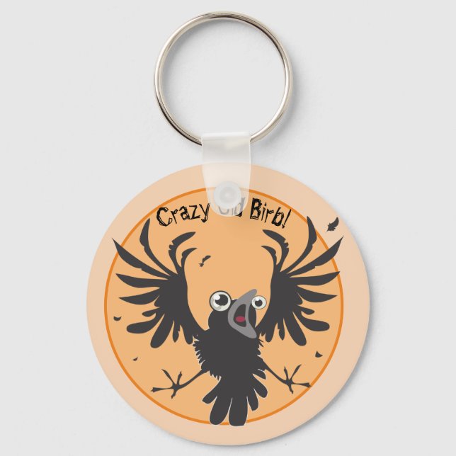 Porte-clés Corbeau vieux fou (Recto)