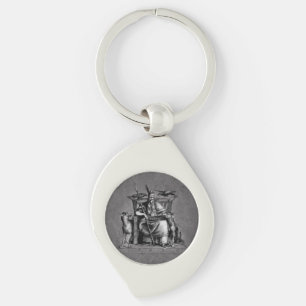 Porte-clés Corbeaux d'Odin sur son trône de pierre mythologie