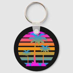 PORTE-CLÉS COREY TIGER RETRO SUNSET PALMIERS