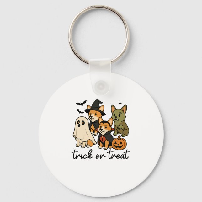 Porte-clés corgi halloween costuen (Recto)