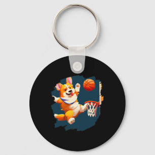 Porte-clés Corgi Jouant Croquis Drôle De Chien Croquis Pour H