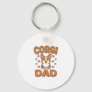 Porte-clés Corgi Papa Gravure Vintage T-Shirt pour Amoureux d