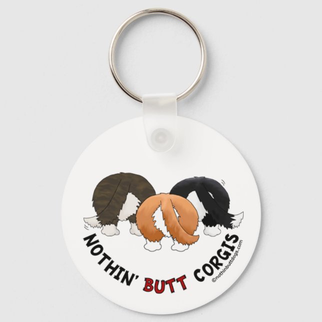 Porte-clés Corgis à boutons (Recto)