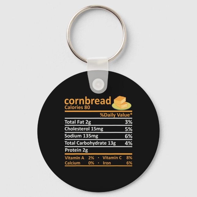 Porte-clés Cornbread Nutrition Alimentation Thanksgiving Cost (Recto)