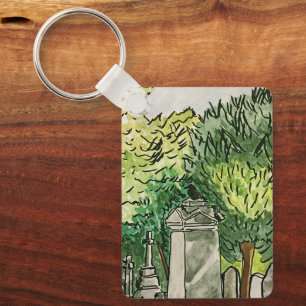 Porte-clés Corneille dans le cimetière,