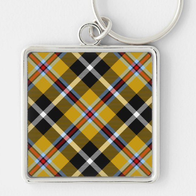 Porte-clés Cornouailles National Tartan Jaune et Noir Plaid (Devant)