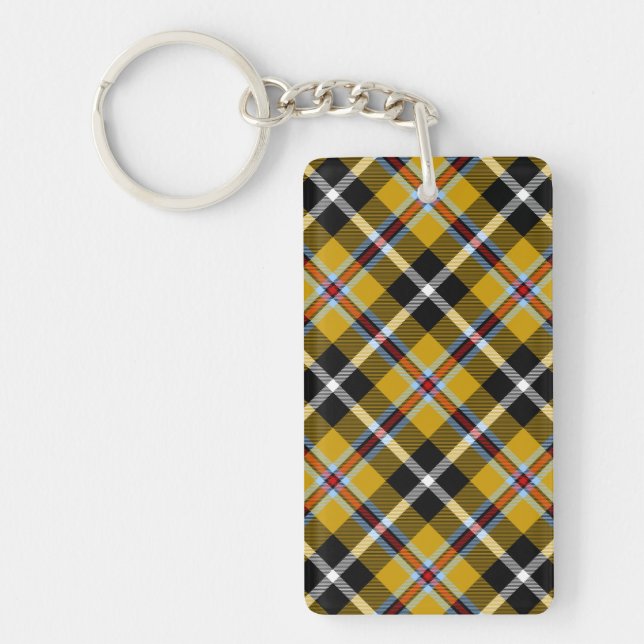 Porte-clés Cornouailles National Tartan Jaune et Noir Plaid (Devant)