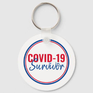 Porte-clés Coronavirus rouge bleu pandémique Covid-19 Surviva