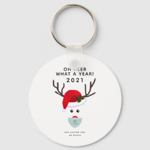 Porte-clés Corporate Christmas 2021 Logo Face Mask Reindeer