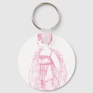 Porte-clés Corset Flapper Vintage Rose