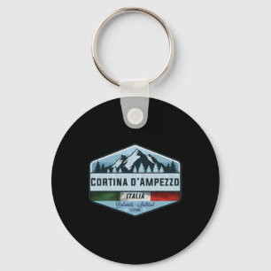 Porte-clés Cortina D Ampezzo Italie Italia Ski Ski vintage