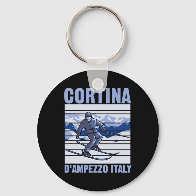 Porte-clés Cortina D'ampezzo Italie Ski  (Recto)
