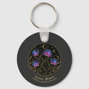 Porte-clés Cosmic Blooms – Mandala floral céleste fleurs