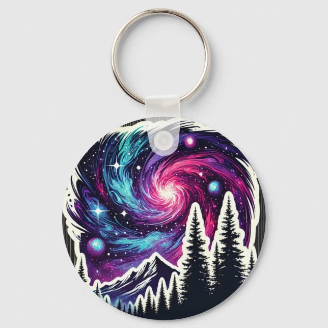 Porte-clés Cosmic Forest: Galaxy Meets Nature (Verso)
