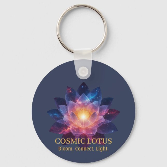 Porte-clés Cosmic Lotus Flower | Galaxy Bloom Energy (Recto)