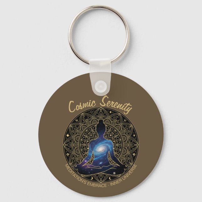 Porte-clés Cosmic Serenity Meditation – Galaxy Mandala  (Recto)