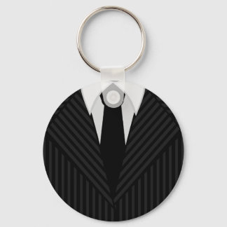 Porte-clés Costume à rayures et Cravate Mens Clavier rond cla