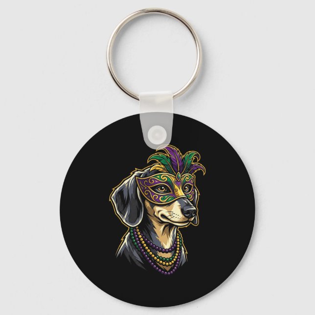 Porte-clés Costume de bouffon de mardi gras Doxie carnaval dé (Recto)