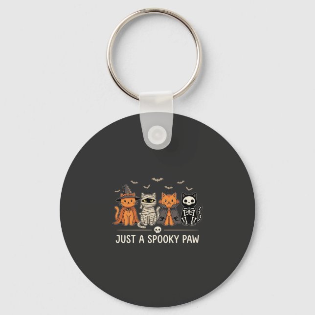 Porte-clés Costume de chat Halloween Spooky Paw Vector Design (Recto)