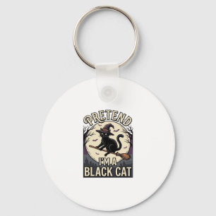 Porte-clés Costume de chat noir vintage sorcière Halloween ch