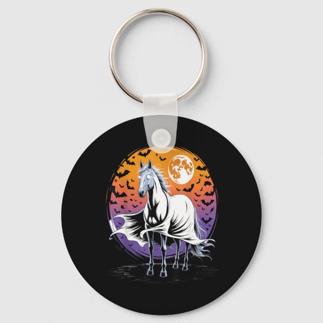 Porte-clés Costume de cheval fantôme effrayant Halloween (Recto)