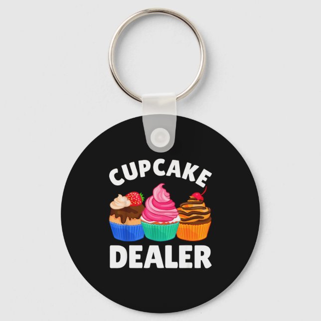 Porte-clés Costume de gâteau cupcake cool pour hommes femmes  (Recto)