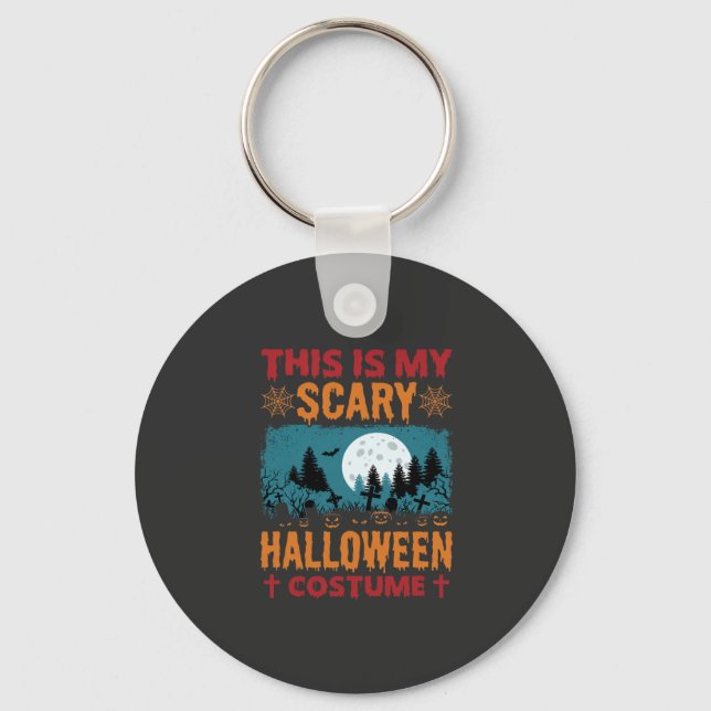 Porte-clés Costume de Halloween Effrayant Drôle Graphique Lun (Recto)