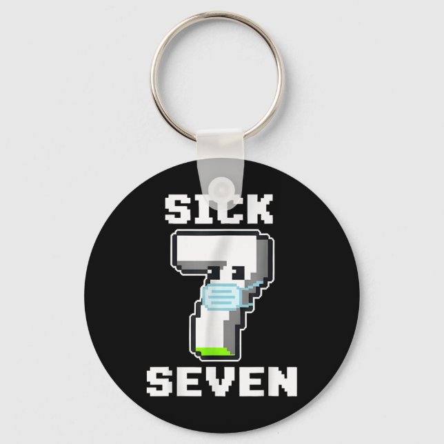 Porte-clés Costume de Halloween Fun Sick Seven Pixel Meme Wor (Recto)