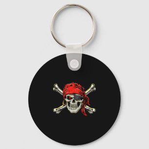 Porte-clés Costume de pirate crâne et os croisés jolly roger