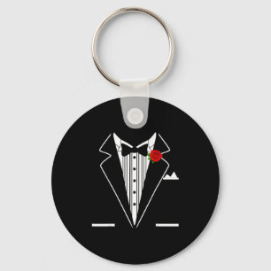 Porte-clés Costume de smoking rose pour hommes et enfants pou