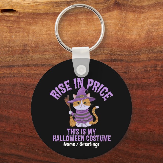 Porte-clés Costume de sorcière chat drôle de Halloween sur la (Recto)