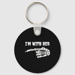 Porte-clés Costume pour les couples Je suis avec son squelett