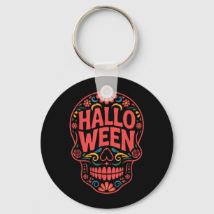 Porte-clés Costumes d'Halloween Crâne Typographie Graphique E