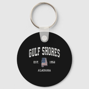 Porte-clés Côte du Golfe Alabyma Al Vintage American Flag Spo