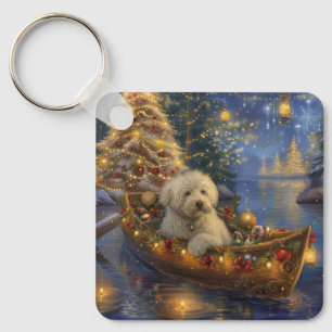 Porte-clés Coton De Tulear Voyage de Noël Festif