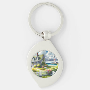 Porte-clés Cottage avec vue sur le phare