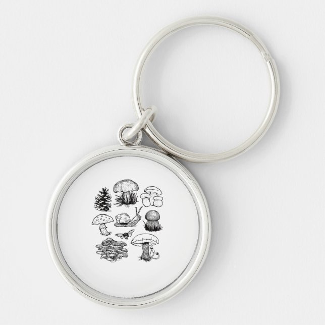 Porte-clés Cottagecore Aesthetic Goblincore Mushroom Snail (Devant)