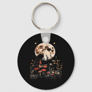 Porte-clés Cottagecore Sombre Femme Pleine Lune