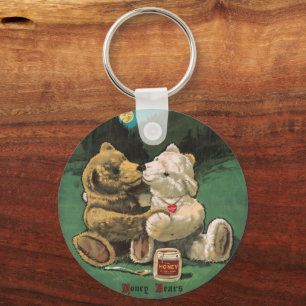 Porte-clés Cottagecore vintage victorien Ours de miel