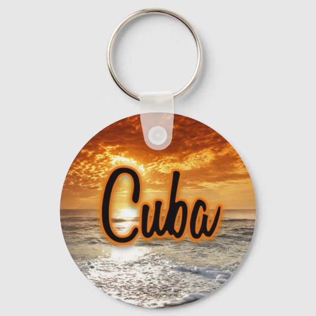 Porte-clés Coucher de soleil à Cuba (Recto)